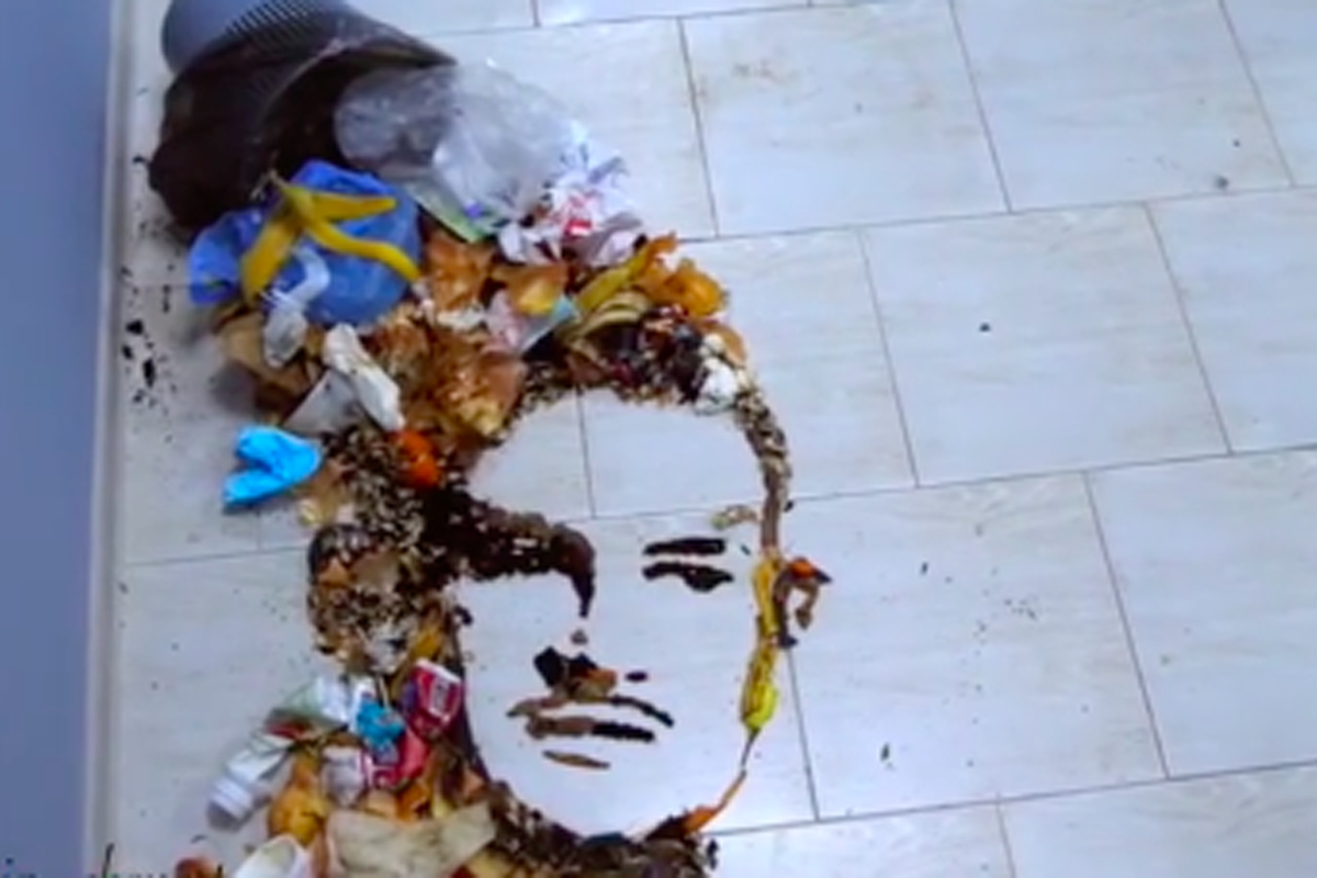 Жительница Уфы создала из мусора портрет Моргенштерна