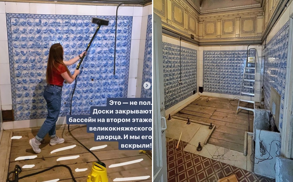 Петербургские активисты отмыли бассейн во Владимирском дворце