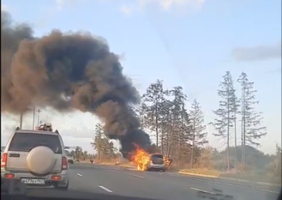 На Киевском шоссе сгорел BMW