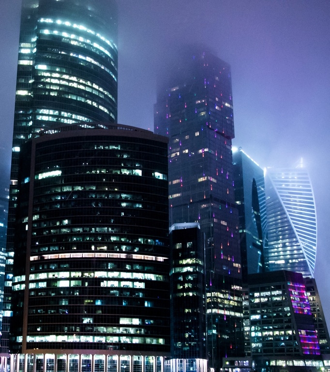 Фото москва сити 2025 ночью