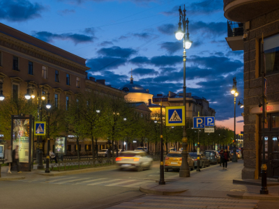 В Санкт-Петербурге проспект Чернышевского оборудовали светодиодным освещением