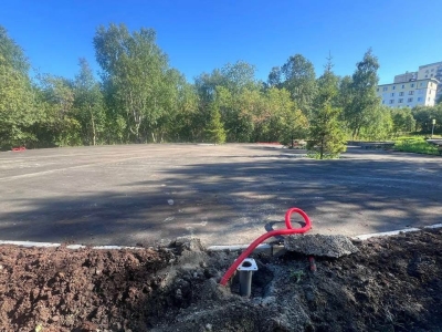 В Североморске продолжается благоустройство городского парка