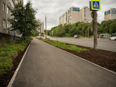 В Мурманске отремонтировали участок автодороги на улице Капитана Орликовой