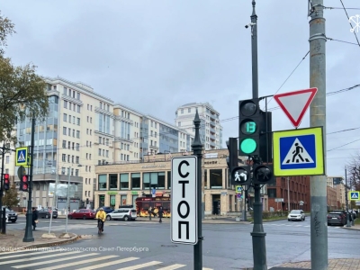 В Василеостровском районе Петербурга установили современные светофорные объекты