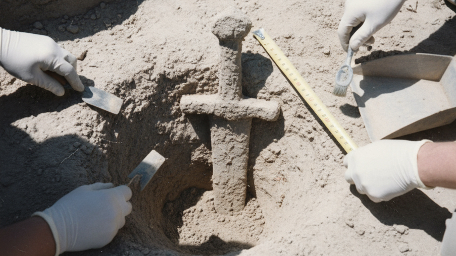 меч, раскопки, находки