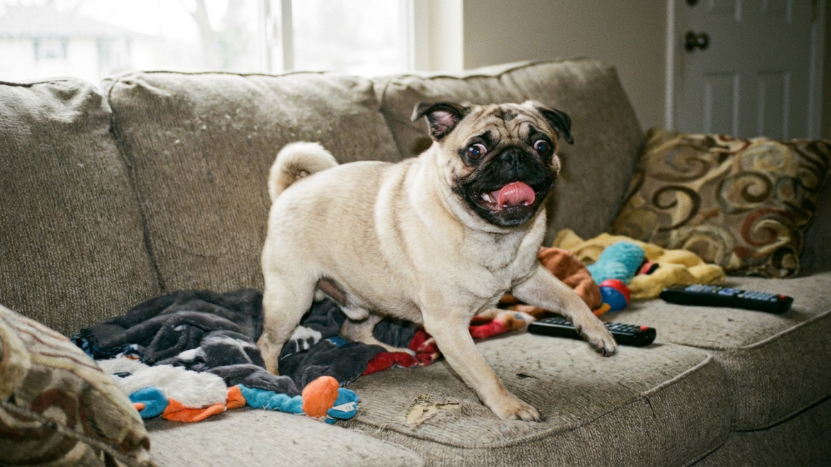 собака, мопс