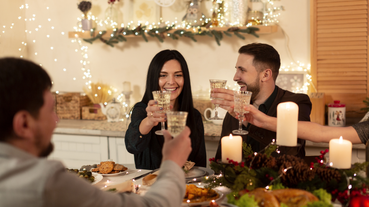 Новый год, новогодний стол, еда, застолье, праздник