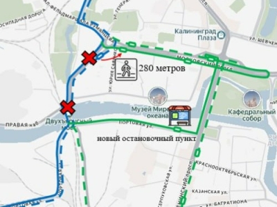 В Калининграде с 19 января автобус №4 не будет ходить через двухъярусный мост