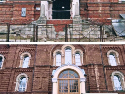 В Калуге отремонтировали крыльцо старинной церкви