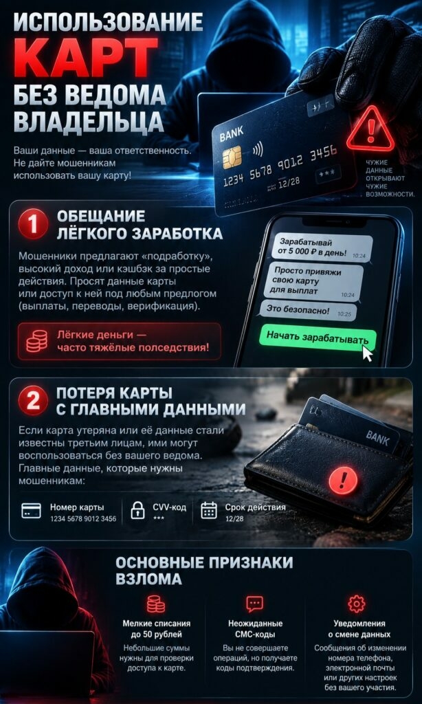 Игнфографика: как используются банковские карты без ведома владельца